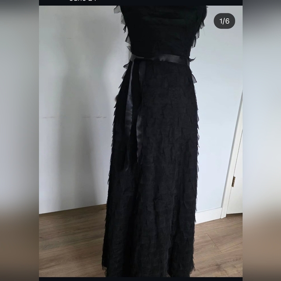 BCBG Black Textured A-Line Dress - Picture 1 of 6